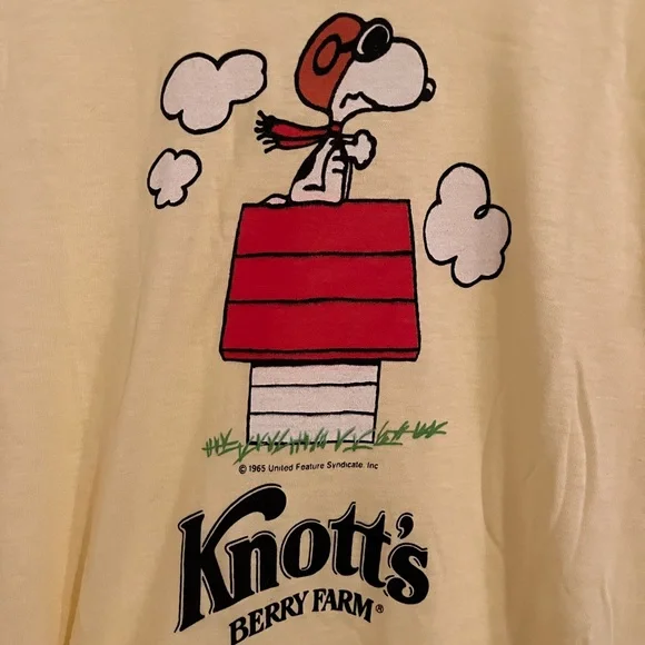 RARE‎ Vintage Peanuts ‘Snoopy vs The Red Baron’ Knotts Berry Farm T NWOT